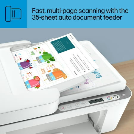 HP - DeskJet 4155e Wireless All-In-One Inkjet Printer with 3 months of Instant Ink Included with HP+ - White