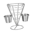 thumbnail image 4 of Soporte para papas fritas estilo occidental, cesta portátil para pollo y papas fritas, cesta de hierro para refrigerios, para mesa de restaurante y Copa doble, 4 of 8