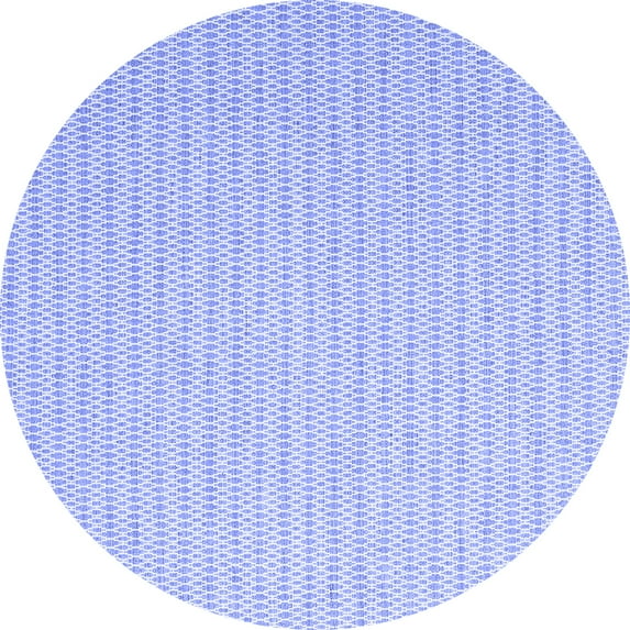 Ahgly Company Machine Washable Indoor Round Solid Blue Modern Area Rugs, 8' Round