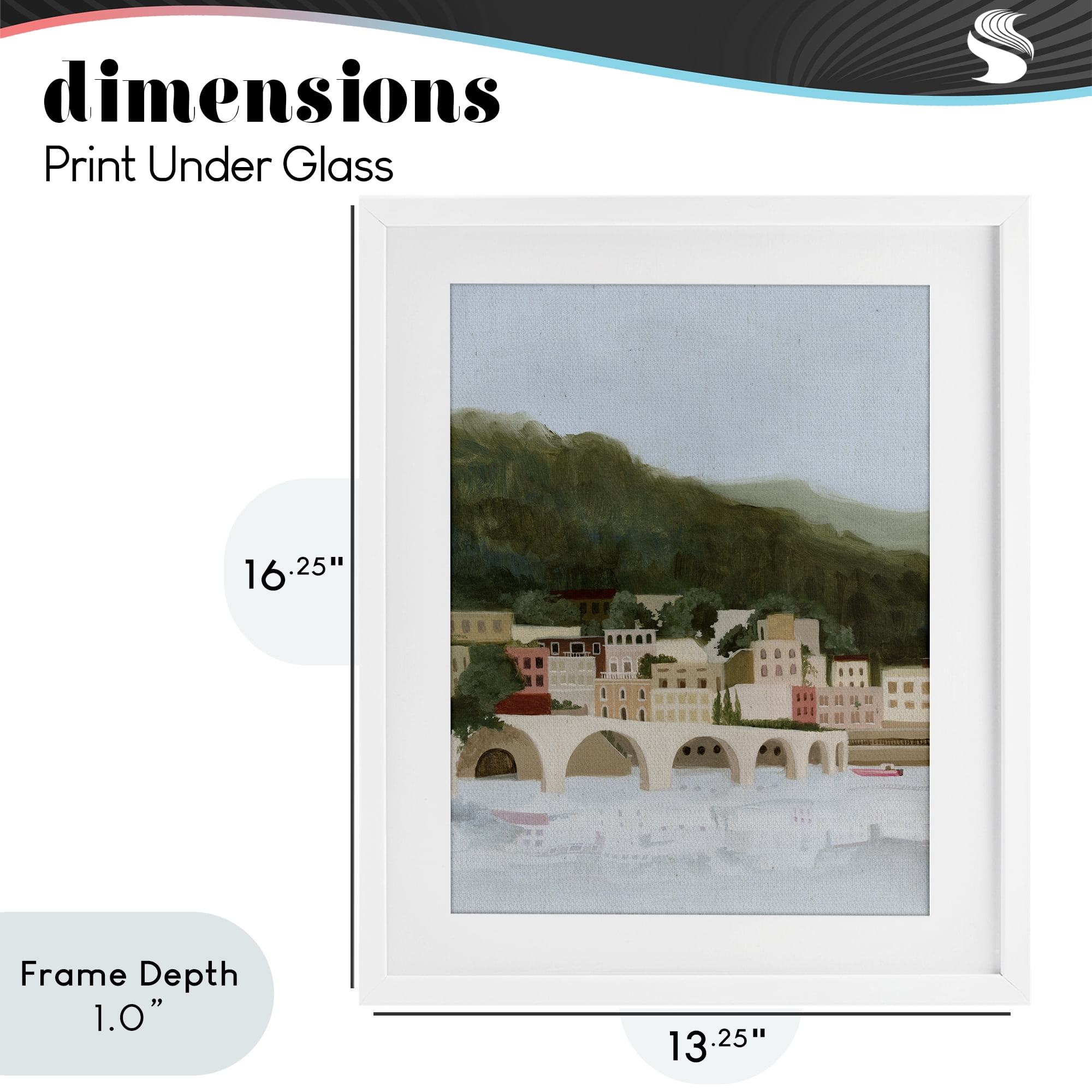 Stupell Industries Coastal Mountains By Sea White Framed Print Under Glass, design by Grace Popp