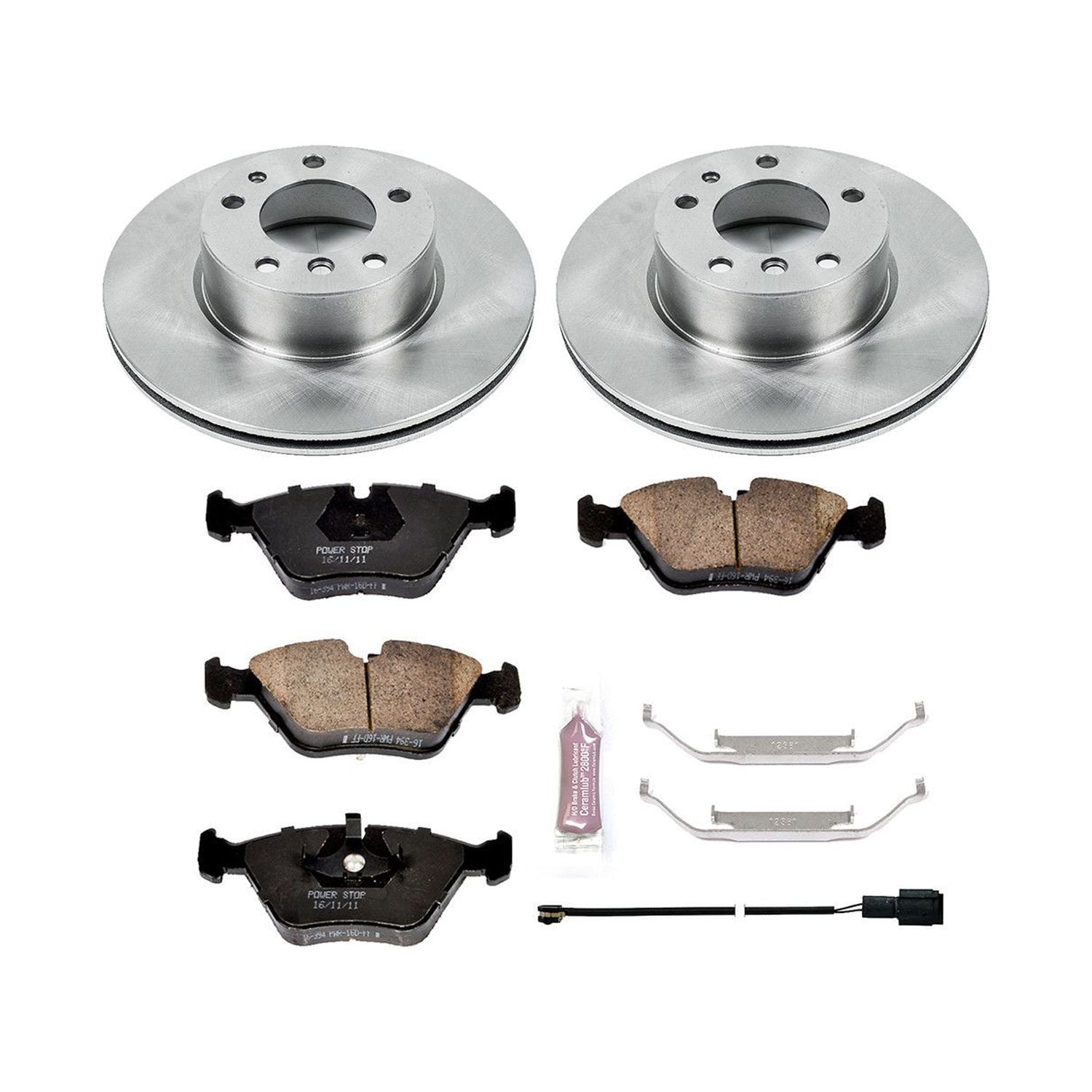 Power Stop Front Stock Replacement Brake Pad and Rotor Kit KOE390