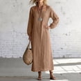 thumbnail image 6 of Women's Square Neck Long Sleeve Maxi Dress, Elastic Cuff Loose Fit Flowy Dress for Vacation Daily Wear Fall Wedding Guest, Women's Plus L, 6 of 9
