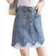 thumbnail image 4 of Falda vaquera Mujer Encaje Cintura alta A-line Falda midi corta Ropa de verano, XL Inevent AP001184-04B, 4 of 7