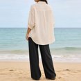 thumbnail image 6 of Women's Soft Nylon Spandex Stretch Trousers, Elastic Waist Straight Leg Long Pants with Functional Pockets, Tummy Control Slimming Fit, Casual Daily Wear, Work & Weekend | TruHer,Black L, 6 of 9