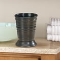 thumbnail image 2 of nu steel Bogart metal bathroom accessories set, 4 piece Luxury ensemble includes soap dish, toothbrush holder, tumbler, soap and lotion pump, Natural Wood, 2 of 5