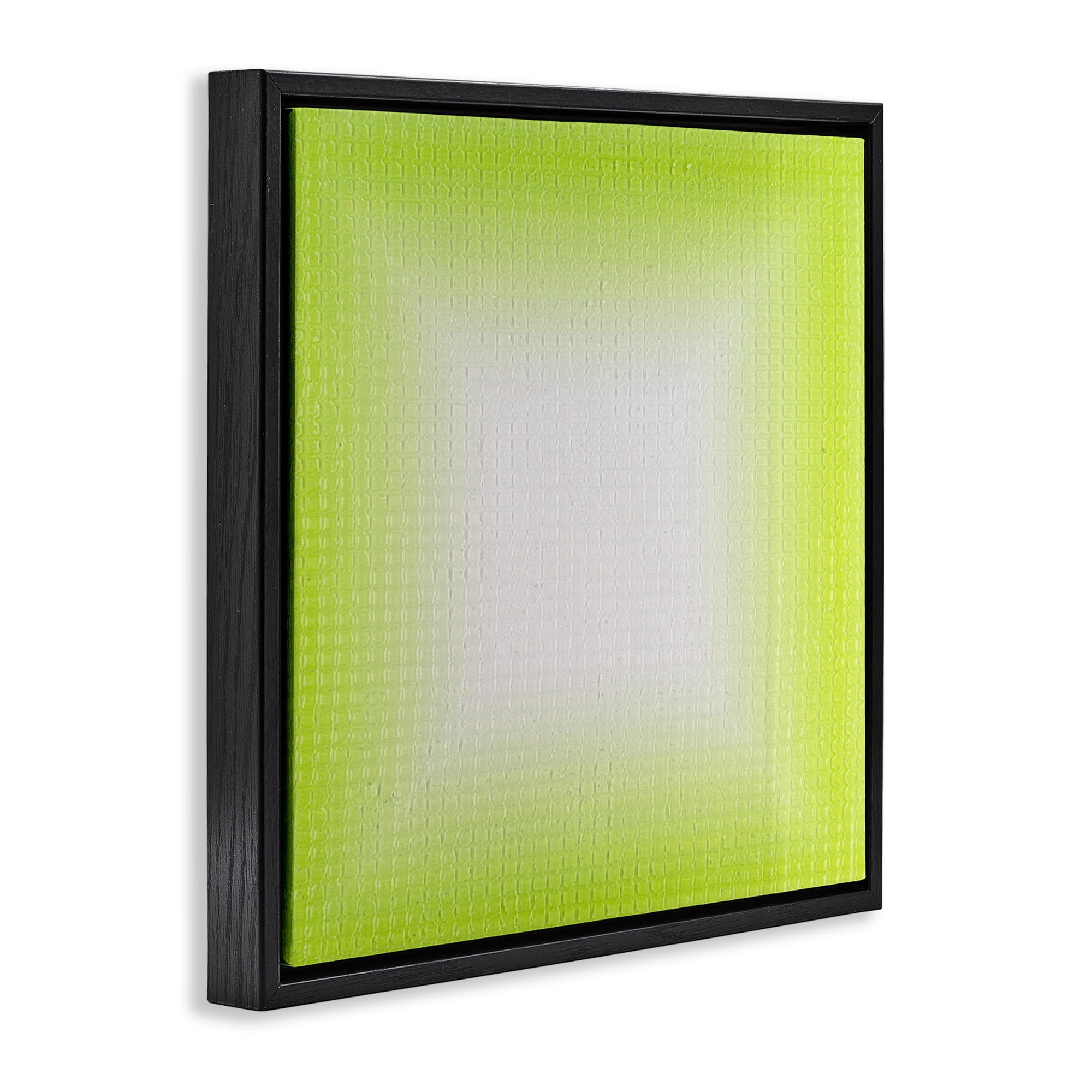 Stupell Industries Green Ombre Fade Abstract Painting Black Floater Framed Canvas Art Print Wall Art, 18 x 18