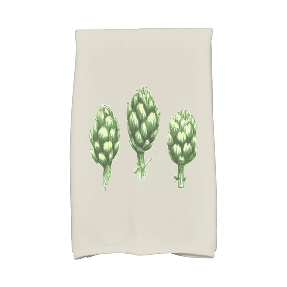 Simply Daisy, 16 x 25 inch, Artichoke Kitchen Towel, Light Gray-Green