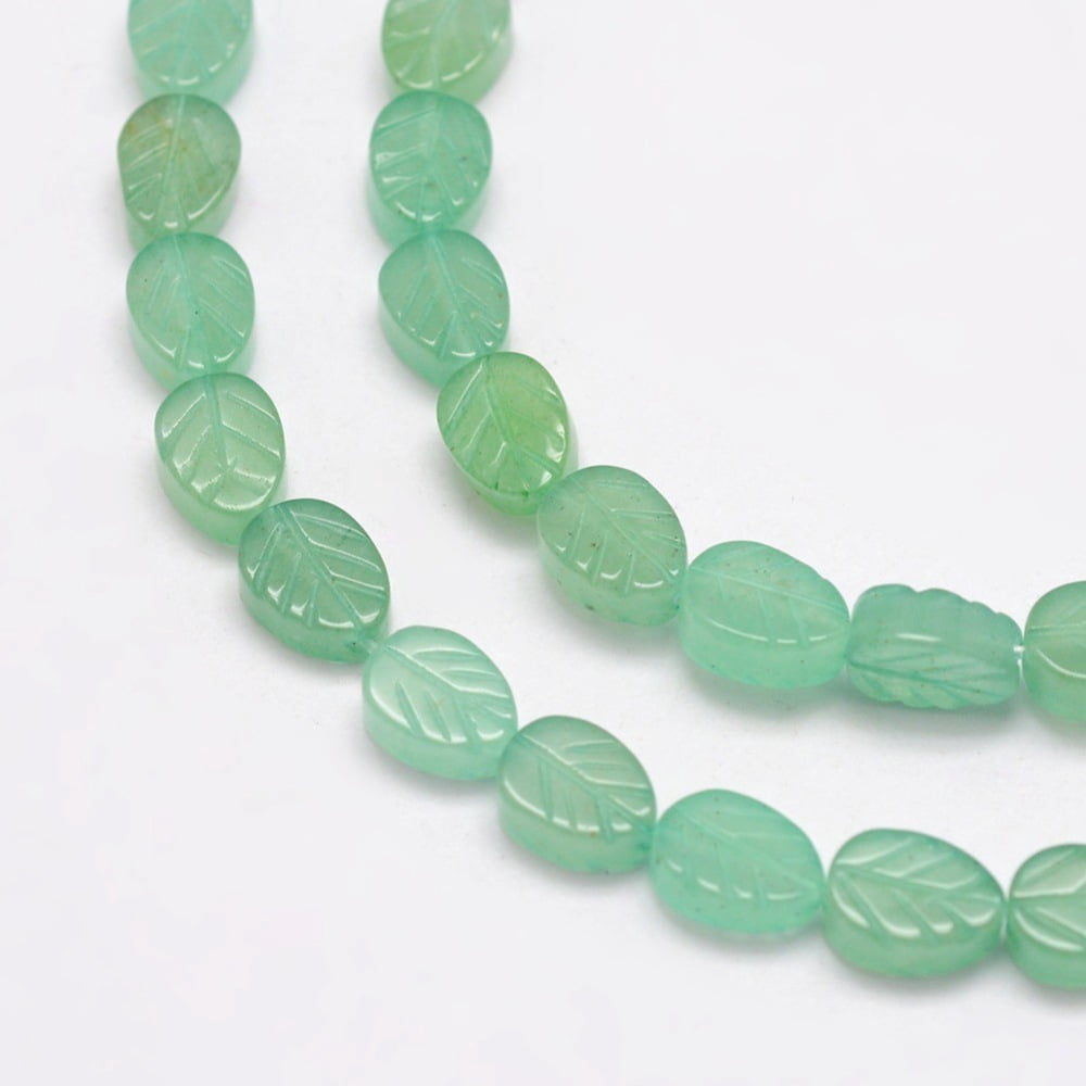 Natural Green Aventurine Beads Strands Leaf 8x6x3.5mm Hole: 1mm 48pcs/strand 15.5 inch