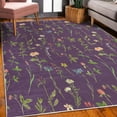 thumbnail image 3 of Floral Decorative Rug, Spring Season Themed Watercolors Painting of Herbs Flowers Botany Garden Art, Quality Carpet for Bedroom Dorm and Living Room, 6 Sizes, Pale Eggplant, by Ambesonne, 3 of 4