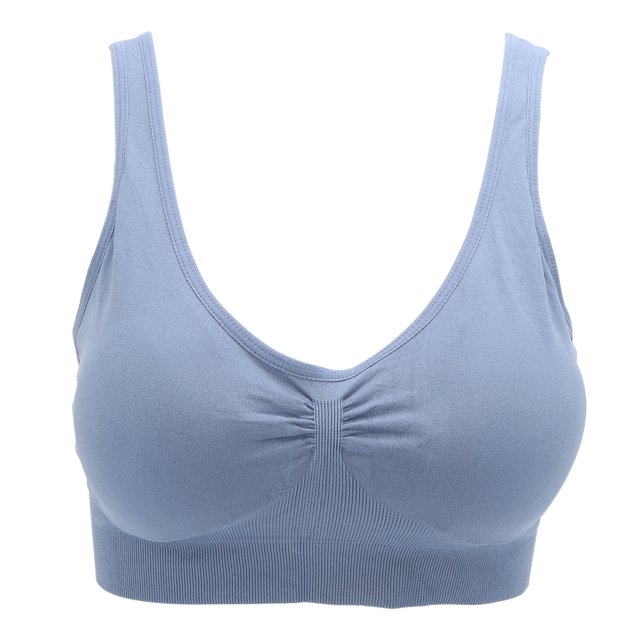 Sujetador inalámbrico Mujer Chica Sujetador acolchado Sujetador deportivo suave y transpirable para yoga Gimnasio Correr FitnessAzul M