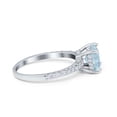 thumbnail image 5 of Vintage Cushion Cut Engagement Ring Aquamarine CZ 925 Sterling Silver Size 9, 5 of 6