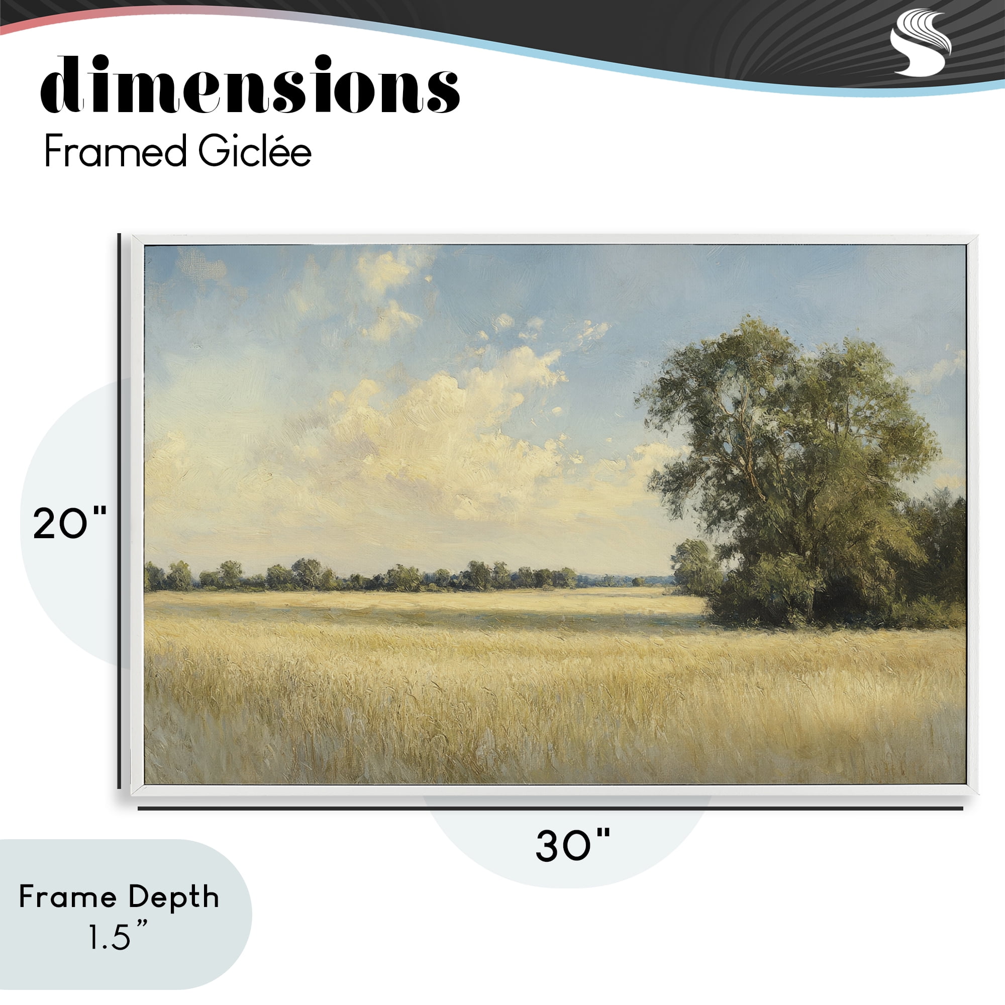 Stupell Industries Serene Wheat Field at Noon White Framed Giclee Art, design by Petal Prints Design