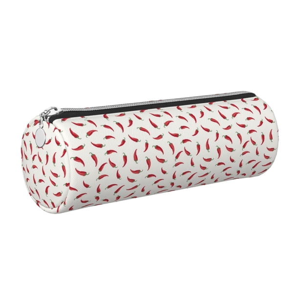 Disketp Chili Estuche Organizador de Lápices de Cuero, Estuche de Oficina con Cremallera para Bolígrafo y Lápiz