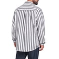 thumbnail image 3 of INSPIRE CHIC Men's Stand Collar Long Sleeve Button Down Striped Dress Shirts with Chest Pocket L Gray, 3 of 4