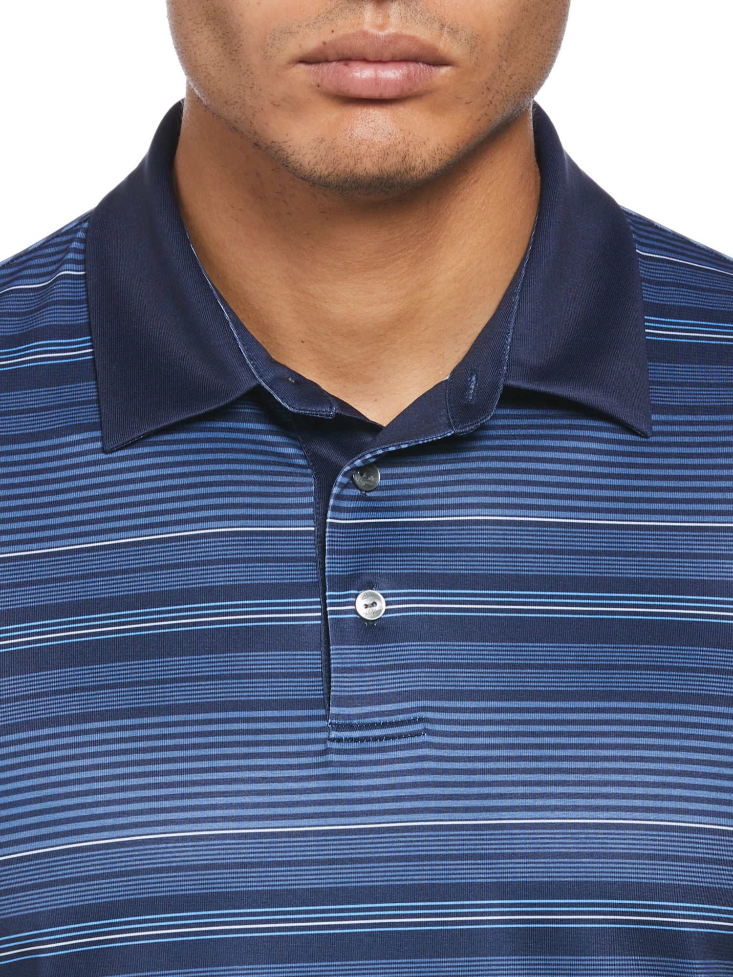 Ben Hogan Performance Men’s and Big Men’s Eco Tonal Stripe Short Sleeve Golf Polo Shirt, up to Size 5XL