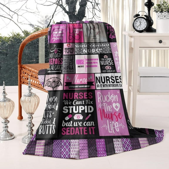 Birthday Best Gift for Nurses Throw Blanket,Comfortable Blanket for Baby Women Kids Elegant Cozy Blanket Throw for Winter Autumn Warm Blanket for Bed Bedding (50x60 Inch)