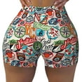 thumbnail image 2 of Picia Cute Nautical Printed Workout Shorts for Women Seamless Scrunch Butt Lifting High Waisted Yoga Gym Booty Running Moisture-wicking Short Pants-XX-Large, 2 of 9