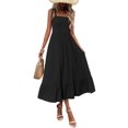 thumbnail image 1 of Vestido de verano Zeagoo Black Maxi Flowy con bolsillos para mujer, 1 of 5