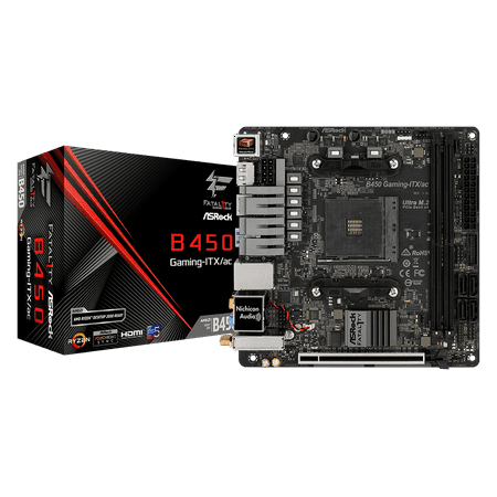 ASRock Fatal1ty B450 GAMING-ITX/AC AM4 AMD B450 SATA 6Gb/s USB 3.1 HDMI Mini ITX AMD (Best Mini Itx Gpu)