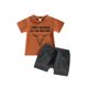 thumbnail image 1 of Conjuntos Para Bebé NiñO Camiseta De Manga Corta Con Estampado De Letras GráFicas Y Pantalones Cortos XBTCLXEBCO Caramelo;6-12 Meses, 1 of 6