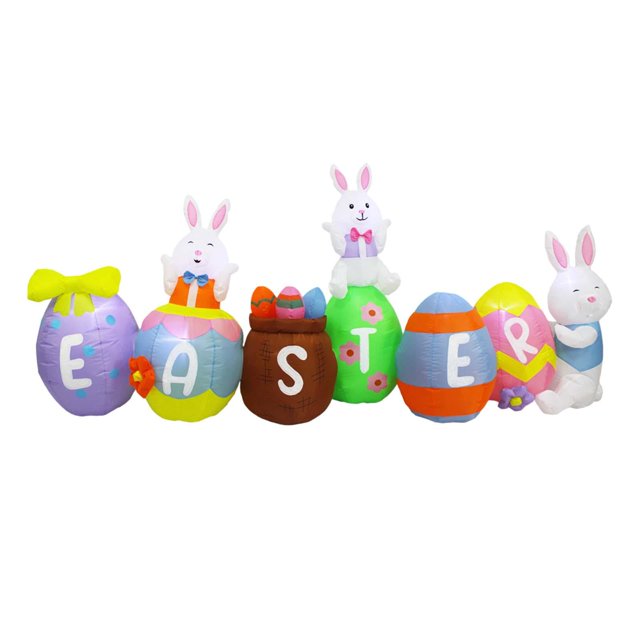 segolike 10ft Easter Inflatables Outdoor Decorations Inflatable Easter Bunny and Colorful