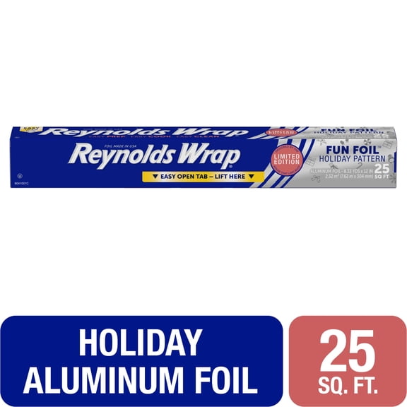 Reynolds Wrap Fun Foil, Embossed Aluminum Foil Roll, 25 Sq. Ft.