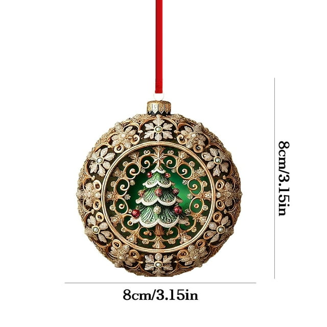 Christmas Tree Decorations Christmas Ball 2D Flat Acrylic Pendant Christmas Tree Decoration Christmas Decoration Layout Scene Accessories Christmas Tree Ornaments
