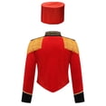thumbnail image 2 of iiniim Kids Girls Long Sleeve Fringe Jacket Coat with Hat Band Team Uniform Party Performance Red 8, 2 of 7