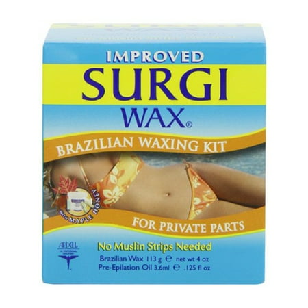 Surgi Wax Brazilian Hard Wax Kit for Private Parts, Hair Removal, 0.125