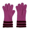 thumbnail image 2 of Fownes Womens Soft Purple Striped Knit Gloves Fuchsia Berry, 2 of 2