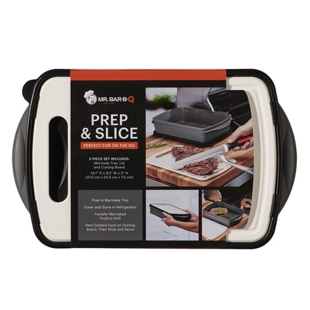 MR. BAR-B-Q Prep and Store with Cutting Board Lid Meat Food Storage Containers