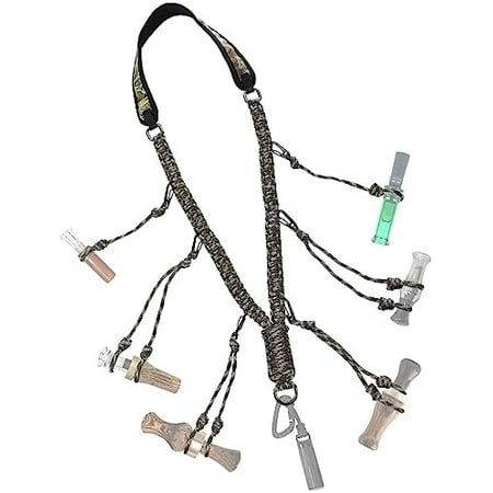 Duck Call Lanyard - Duck Whistle Hunting Accessories with 10 Removable Loops Camo Woven Goose Call Carry Outdoor Predator Gear Gift for Hunter - Without Duck Call