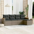 thumbnail image 1 of vidaXL 5 Piece Garden Sofa Set with Cushions Grey Poly Rattan, 1 of 5