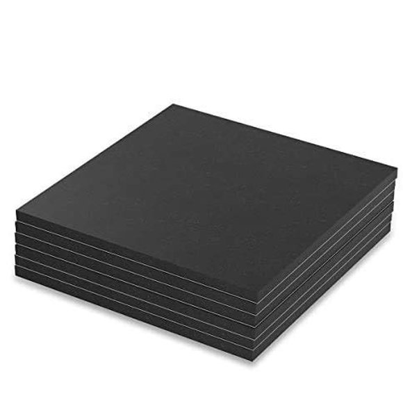 Melife Alfombrillas De Goma De Neopreno De 6.0 X 6.0 In, Acolchado De Espuma Adhesiva, Almohadillas Antideslizantes Para Muebles, Aislamiento De Goma Negra, Almohadillas Antivibración (Paquete De 6)