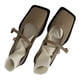 thumbnail image 1 of Zapatos planos de punta cuadrada de piel de microfibra con correa ajustable en el tobillo para mujer: cómodos y elegantes, talla 36, color caqui chic, 1 of 8