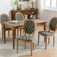 thumbnail image 3 of French Country Dining Chairs Set of 6, Olive Kitchen & Dining Room Chairs Set of 6, Faux Leather Kitchen Chairs, Tufted Upholstered, Wood Legs, Sillas De Comedor (PU,Pine Green, 6Pcs), 3 of 12