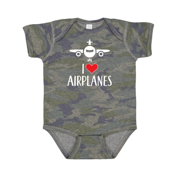 Inktastic Plane I Love Airplanes Boys or Girls Baby Bodysuit