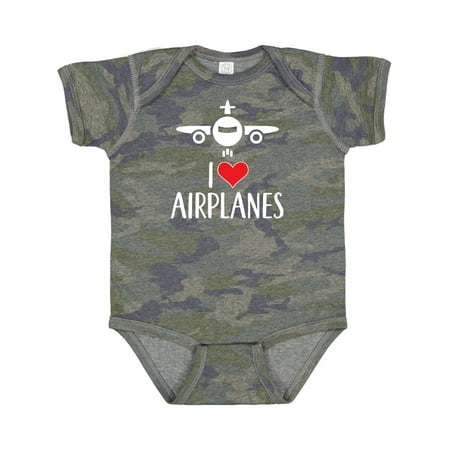 

Inktastic Plane I Love Airplanes Gift Baby Boy or Baby Girl Bodysuit