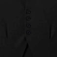 thumbnail image 5 of Men's Business Casual 2 Piece Suit Set, Short Sleeve Lapel Collar Button Down Shirt & High Waist Straight Leg Dress Pants, Loose Fit formal Daily office Outfit Black, 5 of 5