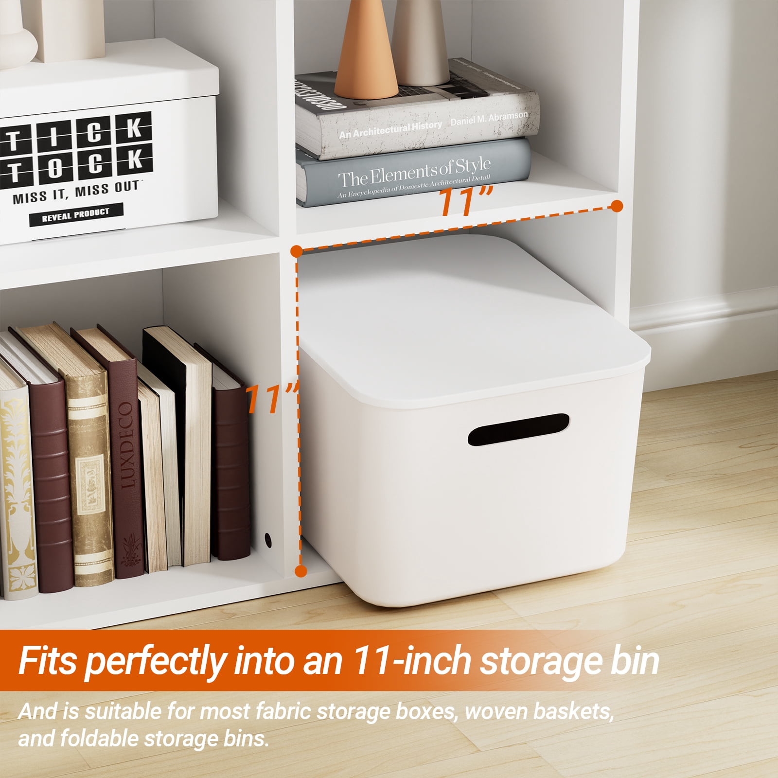 KZElegy 6 Cube Organizer Open Shelf with Anti-Tip Design,Stackable Wood Cubby Bookcase,Toy & Display Bookshelf for Bedroom Living Room, Sturdy Cube Storage Unit,White (1PS)