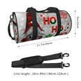 thumbnail image 4 of Xecao Cute Santa print Round Travel Duffel Bag is a foldable gym bag with an inner pocket, perfect for travel sports, 4 of 8