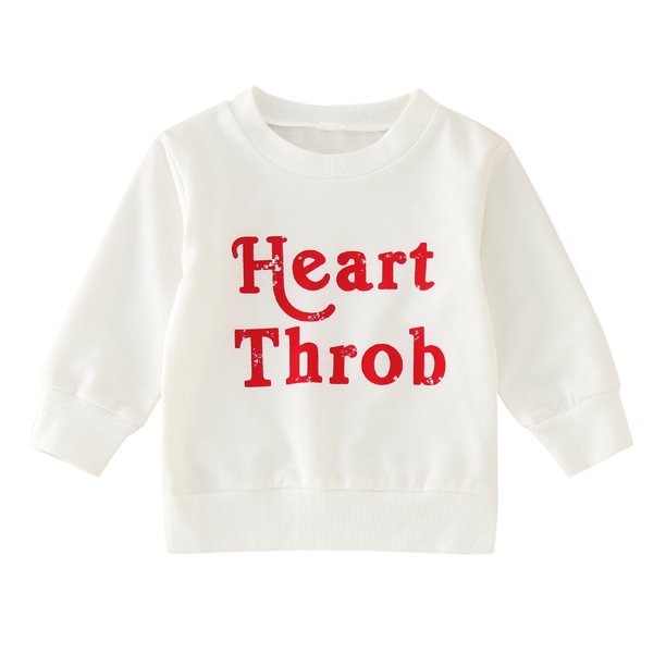 Gibobby Sudadera de manga larga con letras para niños y niñas, para niños y niñas(Blanco, 18-24 Meses)