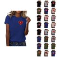 thumbnail image 1 of T-shirts pour Femmes de la Saint-Valentin 2026 Mode Manches Courtes Col Rond avec Cœur Graphique, 1 of 4
