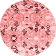 thumbnail image 1 of Ahgly Company Machine Washable Indoor Round Oriental Red Modern Area Rugs, 8' Round, 1 of 4