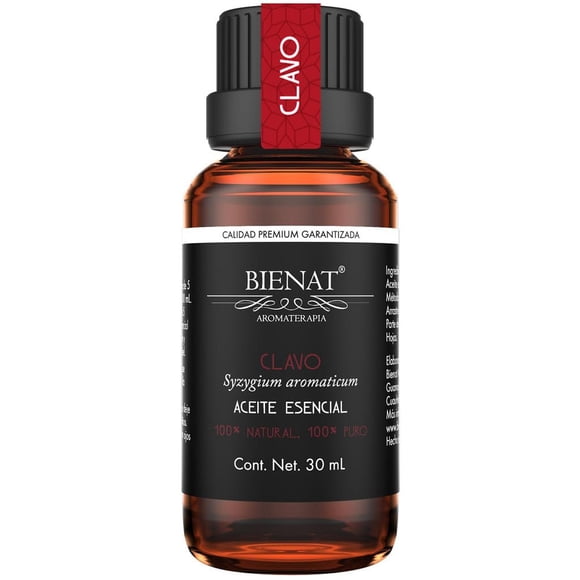 Aceite Esencial BIENAT Clavo Puro y Concentrado para Aromaterapia y Masajes