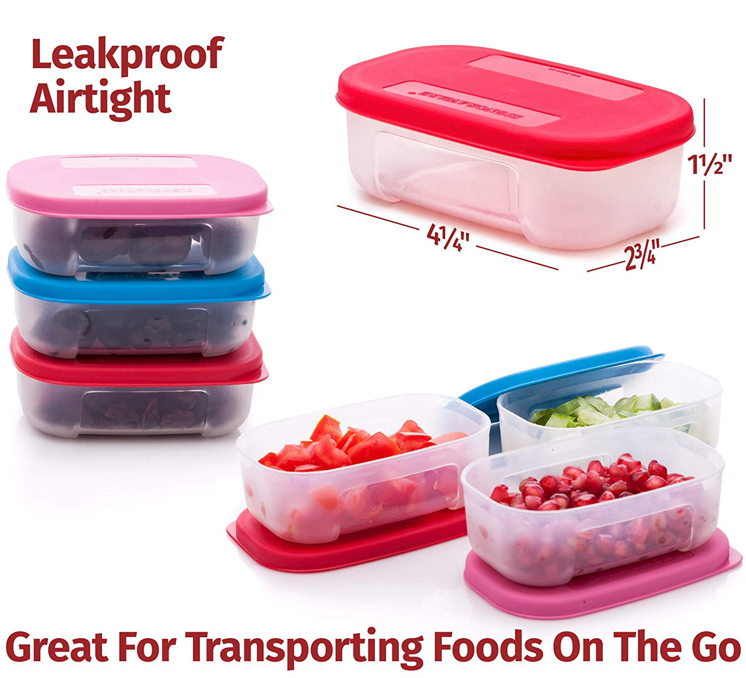 6 Pc Small Food Storage Container Meal Prep Freezer Microwave