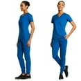 thumbnail image 2 of Maevn Eon Sport Chest Pocket V-neck Top & Full Elastic Logo Waistband Jogger Pant Scrub Set, 2 of 5