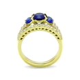 thumbnail image 3 of 14K Gold Plated Women's Oval Cut Blue Montana AAA Cz Wedding Ring Set Size 8, 3 of 5