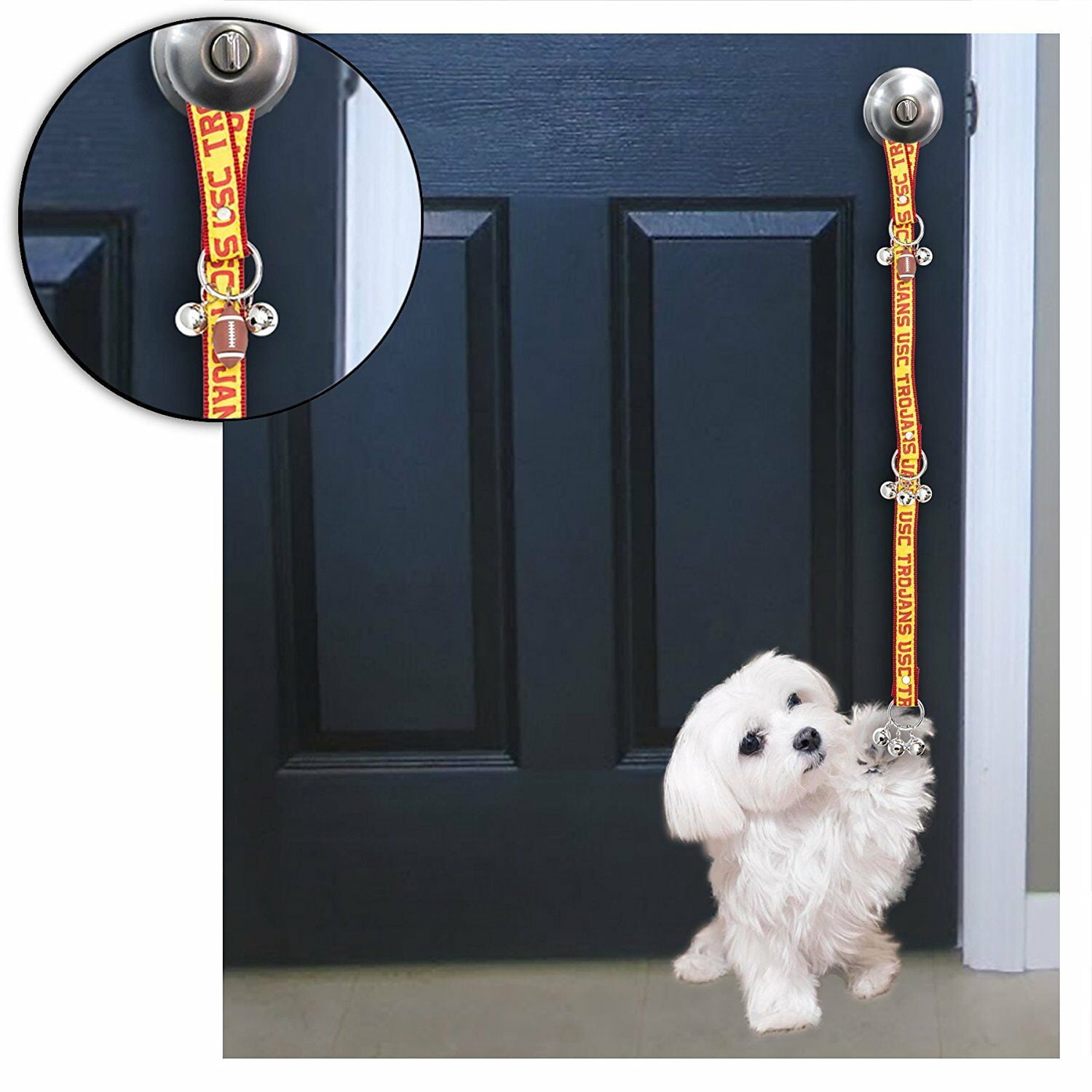 Pets First NCAA USC Trojans Door Training Bells for Pets, 40+ College teams Licensed Home Entry Décor
