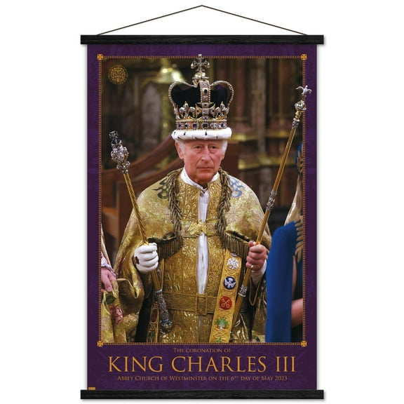 King Charles III - Coronation Wall Poster with Magnetic Frame, 22.375" x 34"
